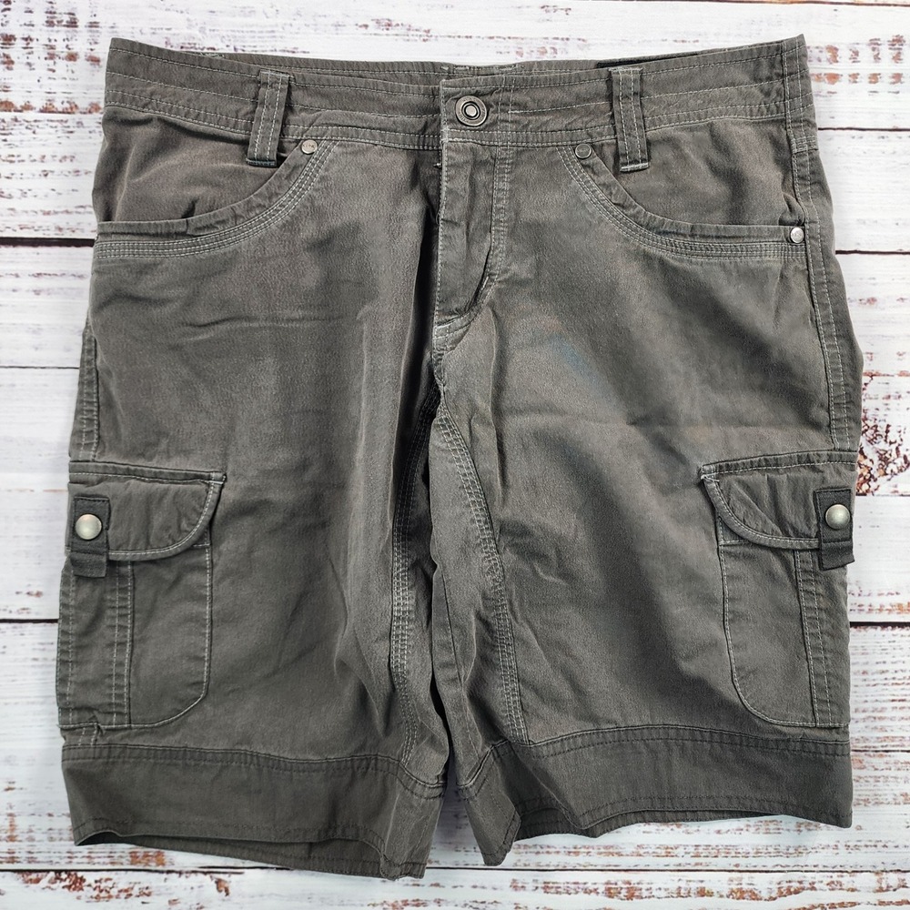 Kuhl Cargo Shorts Women's Size 4 Mountain Culture Gray Vintage Patina Dye